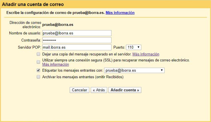 configura gmail con una cuenta de correo de tu dominio img4 - iborra web design